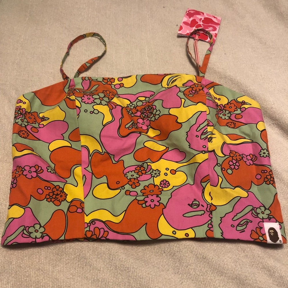 A Bathing Ape floral Camo crop top size small NWT